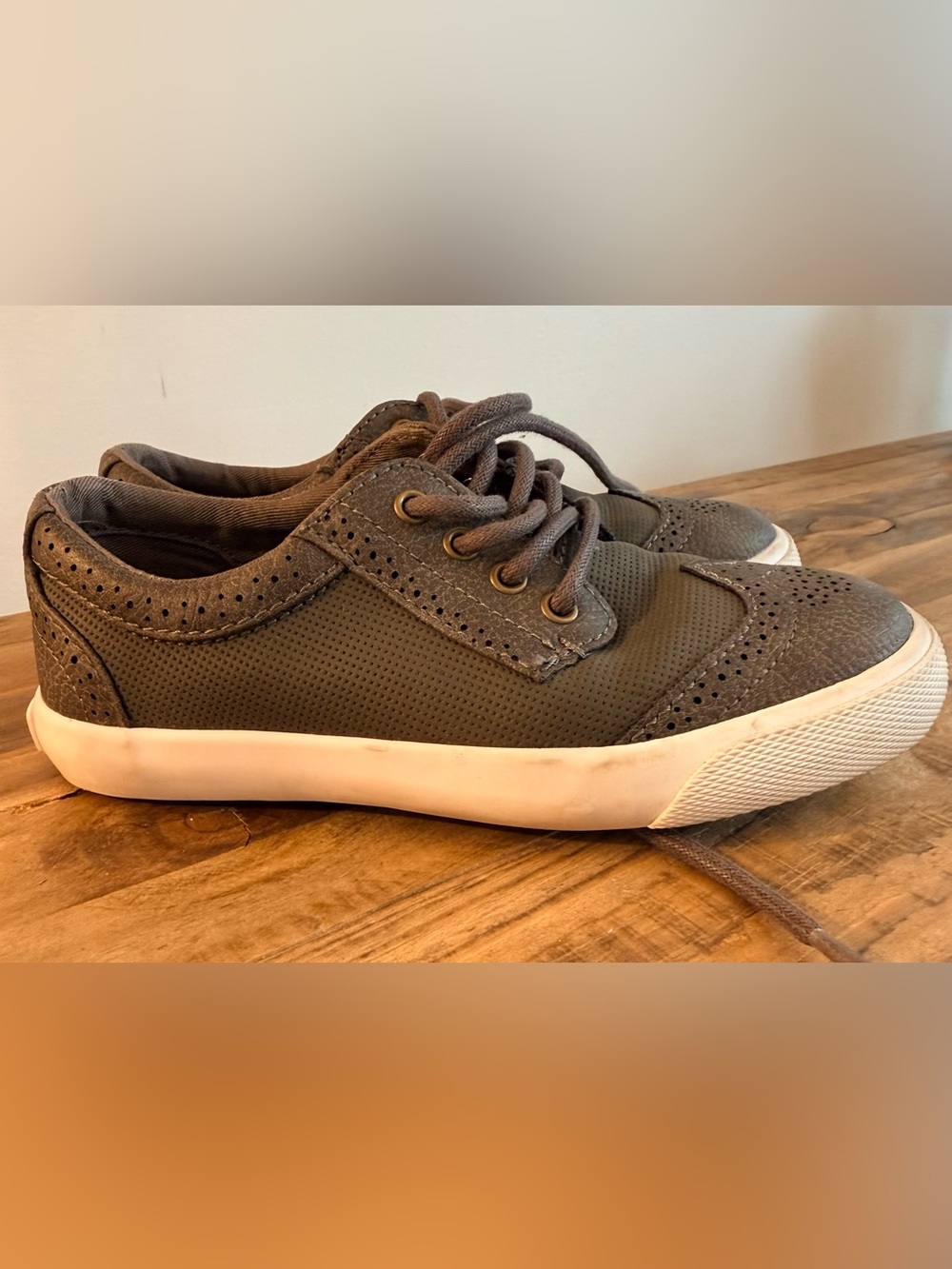 Ben Sherman Kids Olive Gray Lace-Up Sneakers